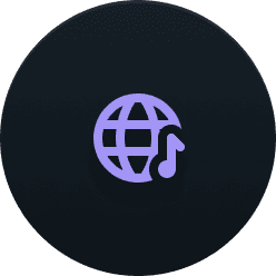 Globe symbol with a musical note